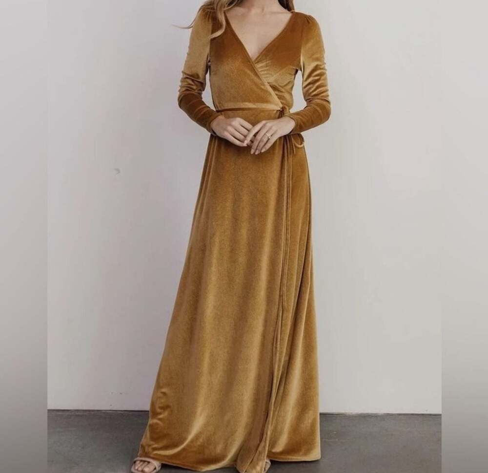 Baltic Born Esmeralda Velvet Wrap Maxi Dress Size M